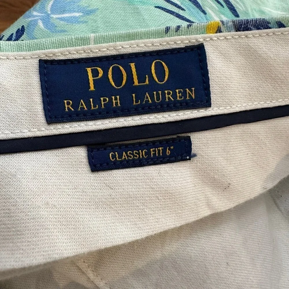 Polo Ralph Lauren marlins printed linen blend shorts